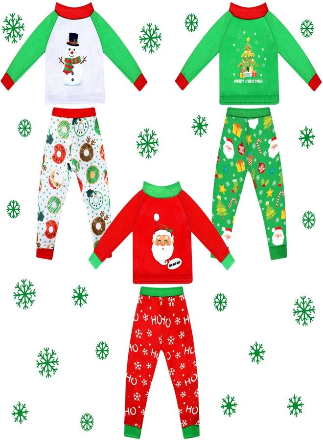 Liitrsh 6 Pcs Christmas Elf Clothes Xmas Elf Accessories Clothes Santa Elk Snowman Clothing Pajamas for Christmas Holiday Decoration(Classic Style) - Image 1